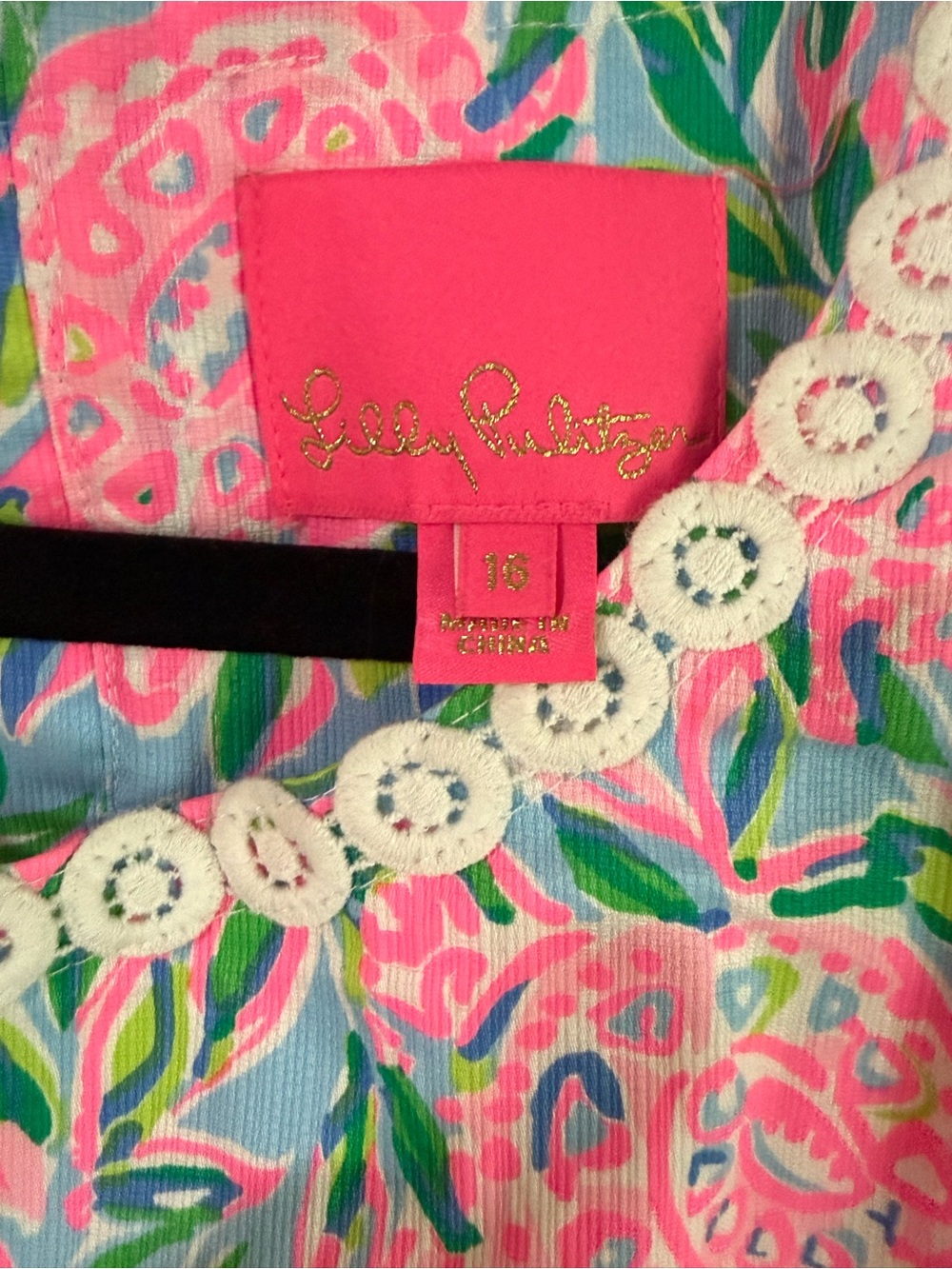 Lilly Pulitzer Pink & Green Floral Sleeveless Shift Dress 16 - Picture 5 of 5